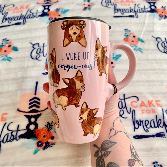 1 LEFT! ๐พ Corgi Ceramic Travel Mug Tumbler ๐พ - Picture 2 of 10